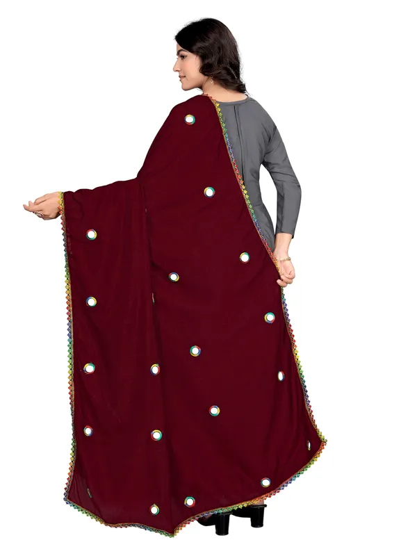 Mirror_Work_Art_Silk_Dupatta_For_Women_With_Lace_Border_Maroon