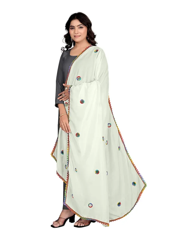 Mirror_Work_Art_Silk_Dupatta_For_Women_With_Lace_Border_White