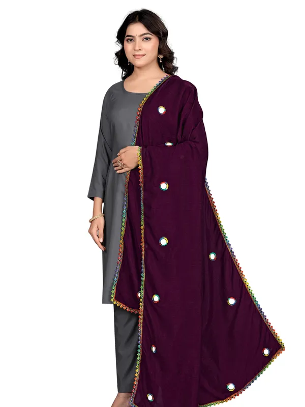 Mirror_Work_Art_Silk_Dupatta_For_Women_With_Lace_Border_Wine