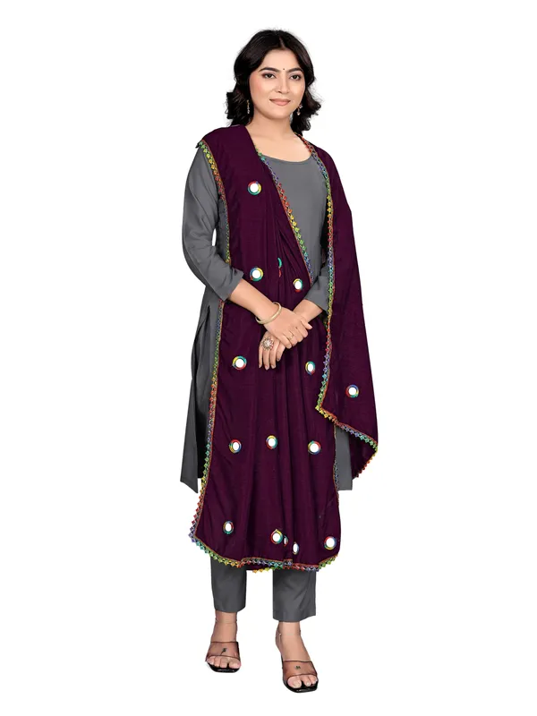 Mirror_Work_Art_Silk_Dupatta_For_Women_With_Lace_Border_Wine