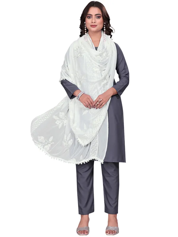 Embroidered_Chiffon_Dupatta_For_Women_With_Pom_Pom_Lace_White