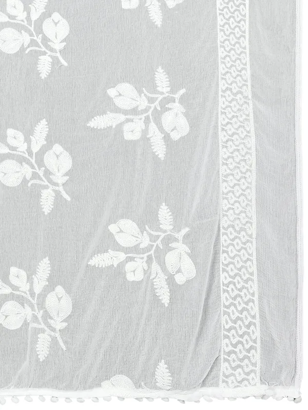 Embroidered_Chiffon_Dupatta_For_Women_With_Pom_Pom_Lace_White
