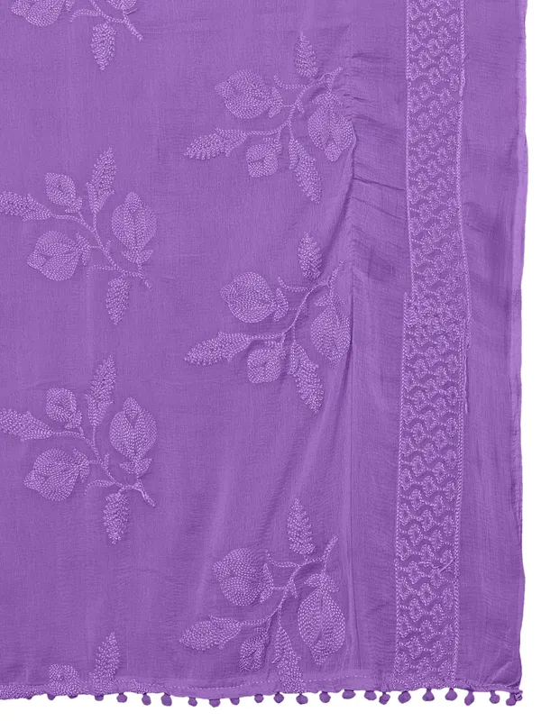 Embroidered_Chiffon_Dupatta_For_Women_With_Pom_Pom_Lace_Lavender