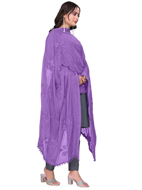 Embroidered_Chiffon_Dupatta_For_Women_With_Pom_Pom_Lace_Lavender