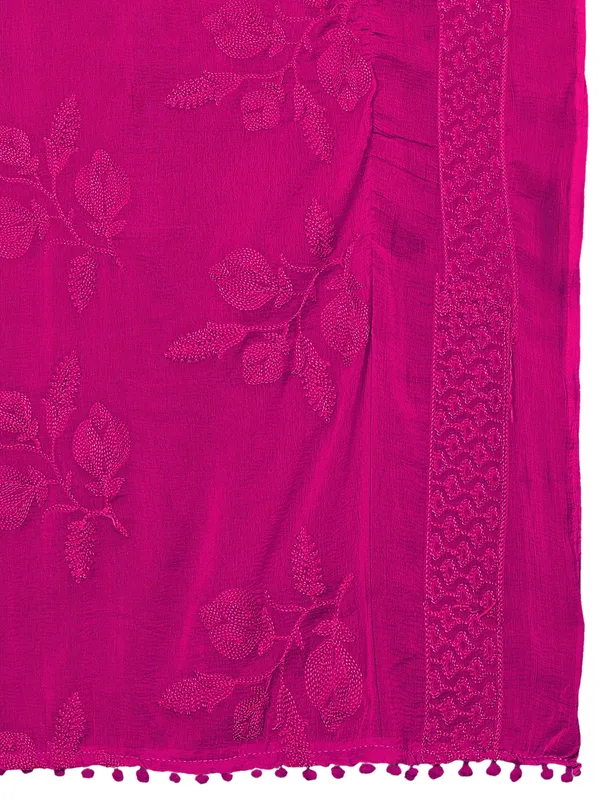 Embroidered_Chiffon_Dupatta_For_Women_With_Pom_Pom_Lace_Pink