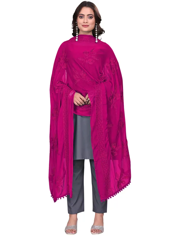 Embroidered_Chiffon_Dupatta_For_Women_With_Pom_Pom_Lace_Pink