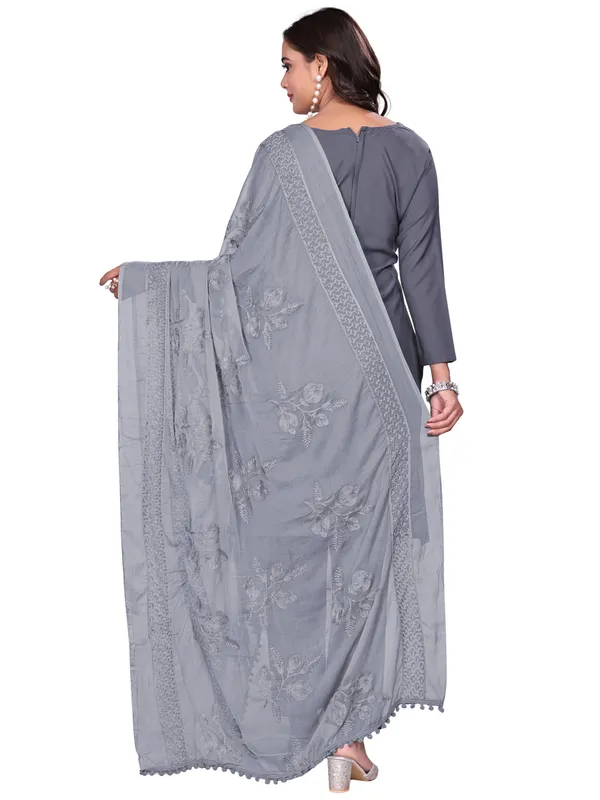 Embroidered_Chiffon_Dupatta_For_Women_With_Pom_Pom_Lace_Grey