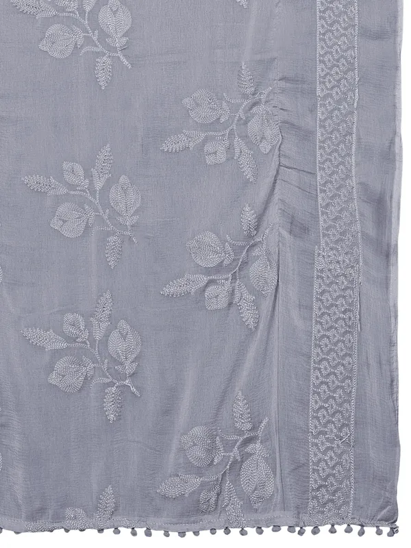 Embroidered_Chiffon_Dupatta_For_Women_With_Pom_Pom_Lace_Grey