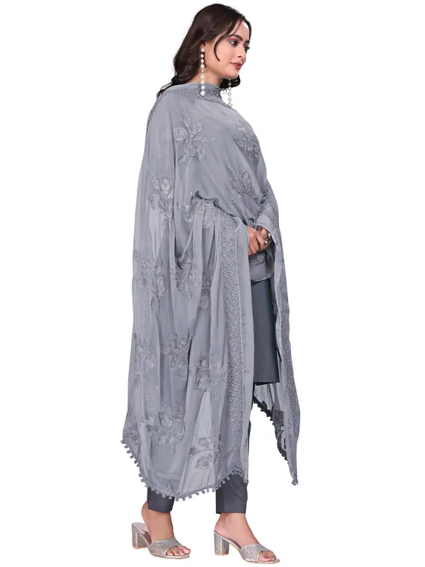 Embroidered_Chiffon_Dupatta_For_Women_With_Pom_Pom_Lace_Grey