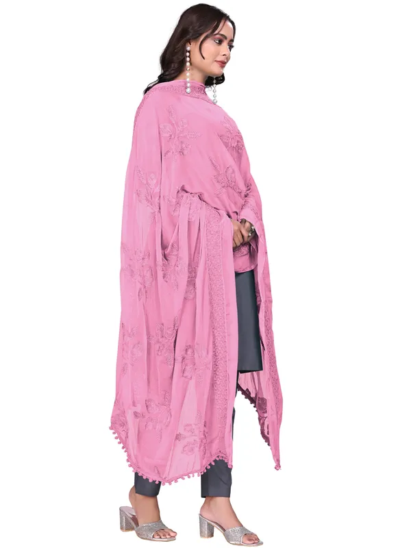 Embroidered_Chiffon_Dupatta_For_Women_With_Pom_Pom_Lace_Onion_Pink
