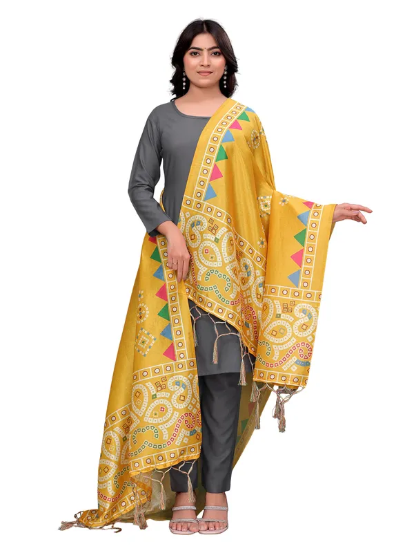 Bandhani_Printed_Art_Silk_Dupatta_For_Women_With_Tassels_Mustard