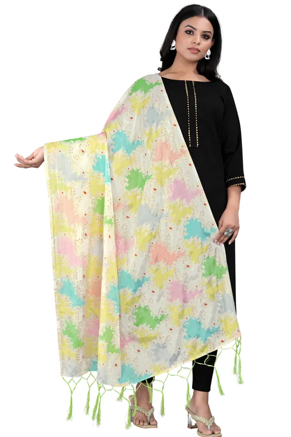 Chinon_Dupatta_With_Digital_Gold_Foil_Print_And_Tassels_Multicolor_2