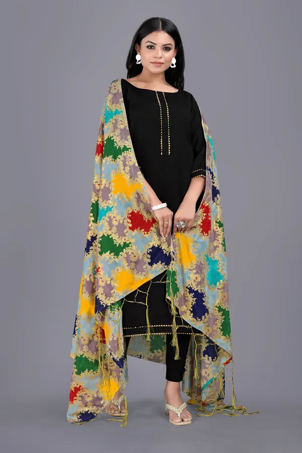 Chinon_Dupatta_With_Digital_Gold_Foil_Print_And_Tassels_Multicolor_4