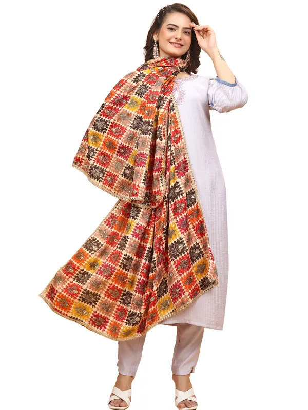 Chinon_Dupatta_With_Digital_Foil_Print_And_Lace_Border_Box_Red