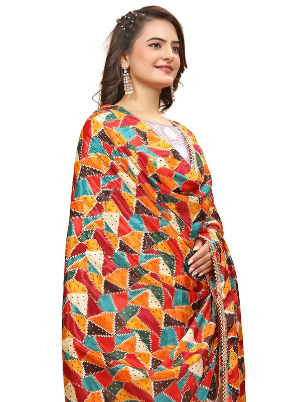 Chinon_Dupatta_With_Digital_Foil_Print_And_Lace_Border_Multicolor_3