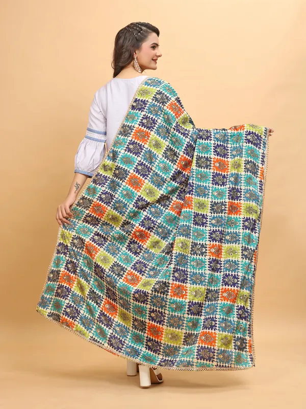 Chinon_Dupatta_With_Digital_Foil_Print_And_Lace_Border_Box_Green