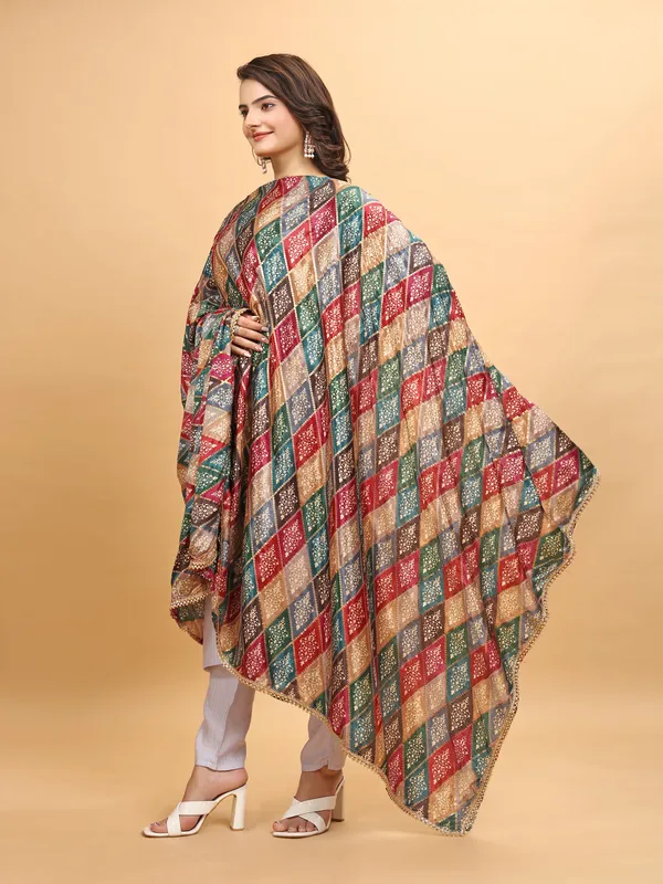 Chinon_Dupatta_With_Digital_Foil_Print_And_Lace_Border_Kajukatri