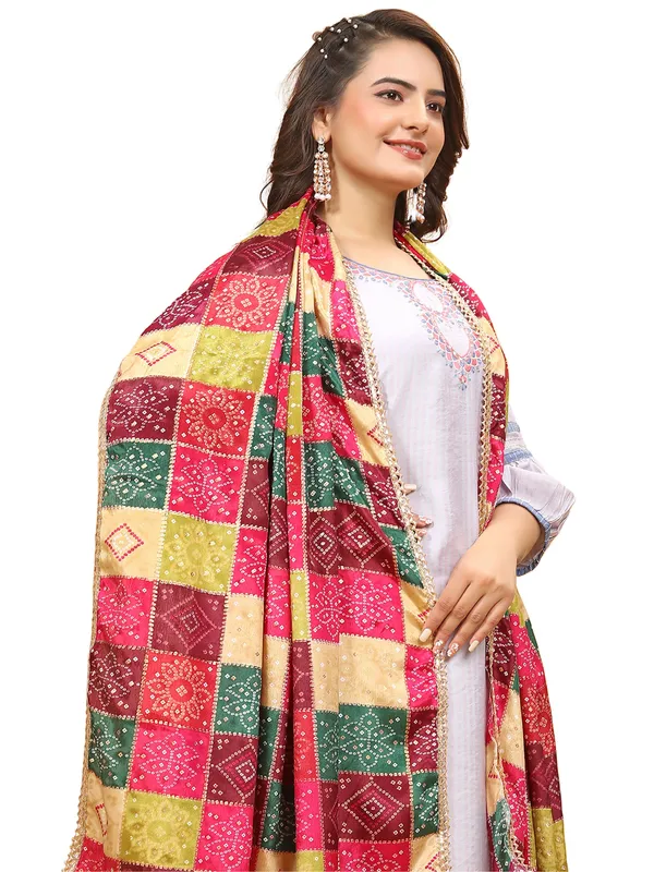Chinon_Dupatta_With_Digital_Foil_Print_And_Lace_Border_Multicolor_1