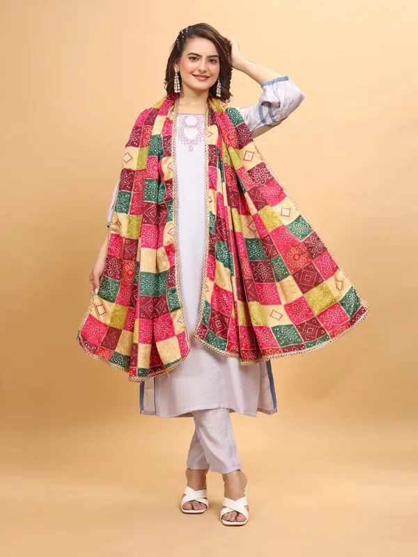 Chinon_Dupatta_With_Digital_Foil_Print_And_Lace_Border_Multicolor_1