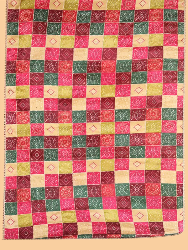 Chinon_Dupatta_With_Digital_Foil_Print_And_Lace_Border_Multicolor_1