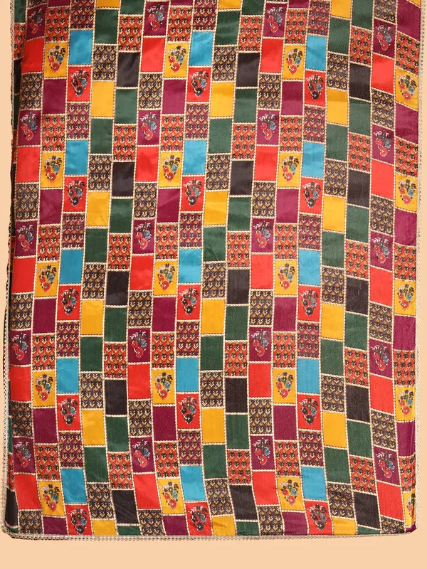 Chinon_Dupatta_With_Digital_Foil_Print_And_Lace_Border_Multicolor_2