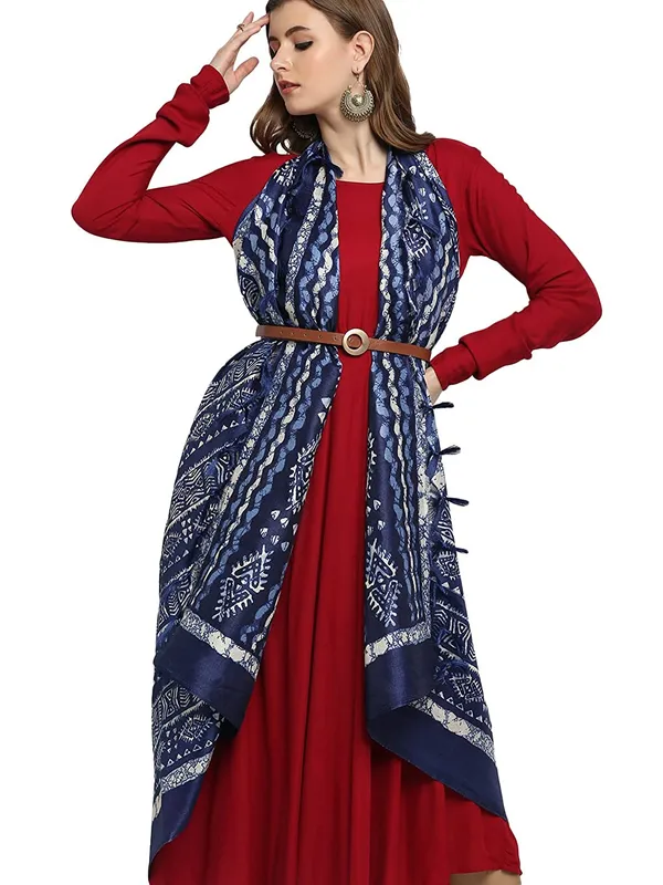 Cotton_Silk_Dupatta_With_Bagru_Style_Print_And_Tassels_Blue