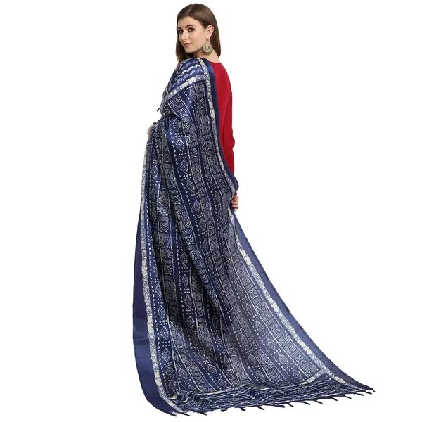 Cotton_Silk_Dupatta_With_Bagru_Style_Print_And_Tassels_Blue