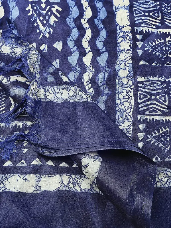 Cotton_Silk_Dupatta_With_Bagru_Style_Print_And_Tassels_Blue