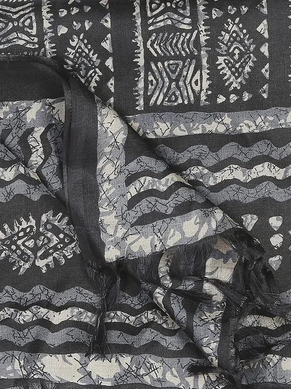 Cotton_Silk_Dupatta_With_Bagru_Style_Print_And_Tassels_Black