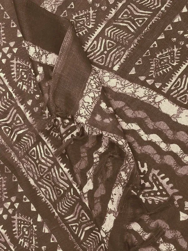 Cotton_Silk_Dupatta_With_Bagru_Style_Print_And_Tassels_Brown