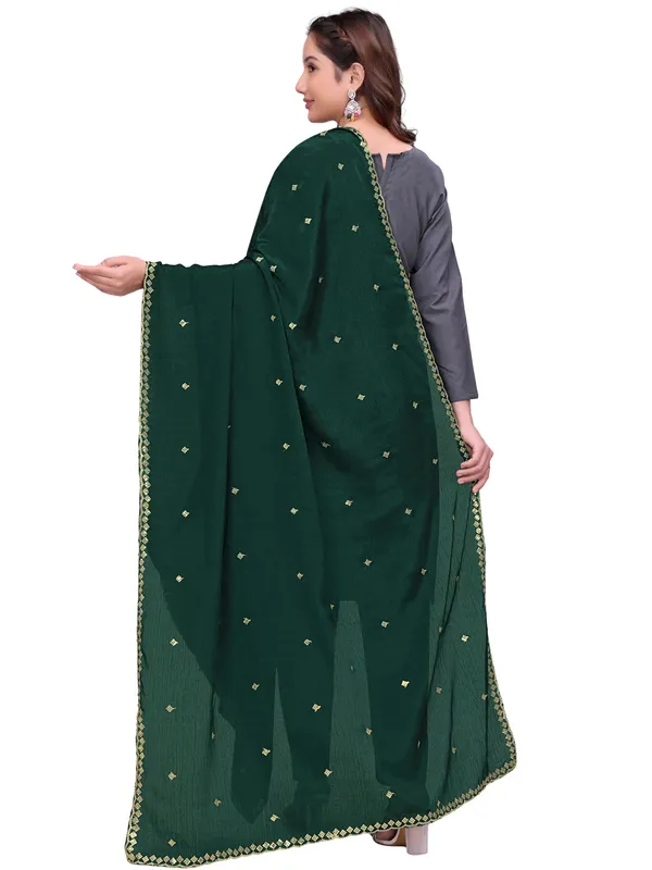 Chinon_Embroidered_Dupatta_With_Sequin_Butti_Scalloped_Border_Green