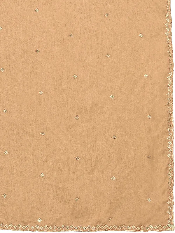 Chinon_Embroidered_Dupatta_With_Sequin_Butti_Scalloped_Border_Gold