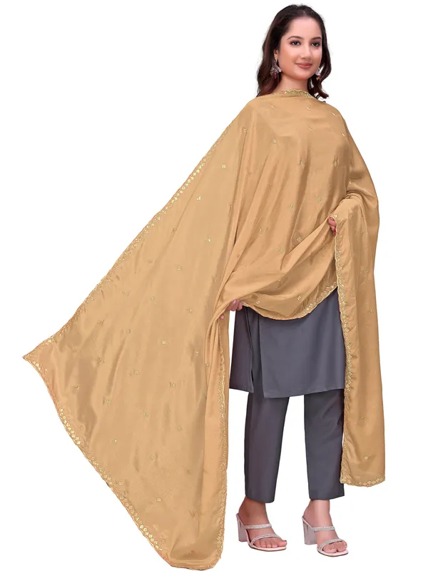 Chinon_Embroidered_Dupatta_With_Sequin_Butti_Scalloped_Border_Gold