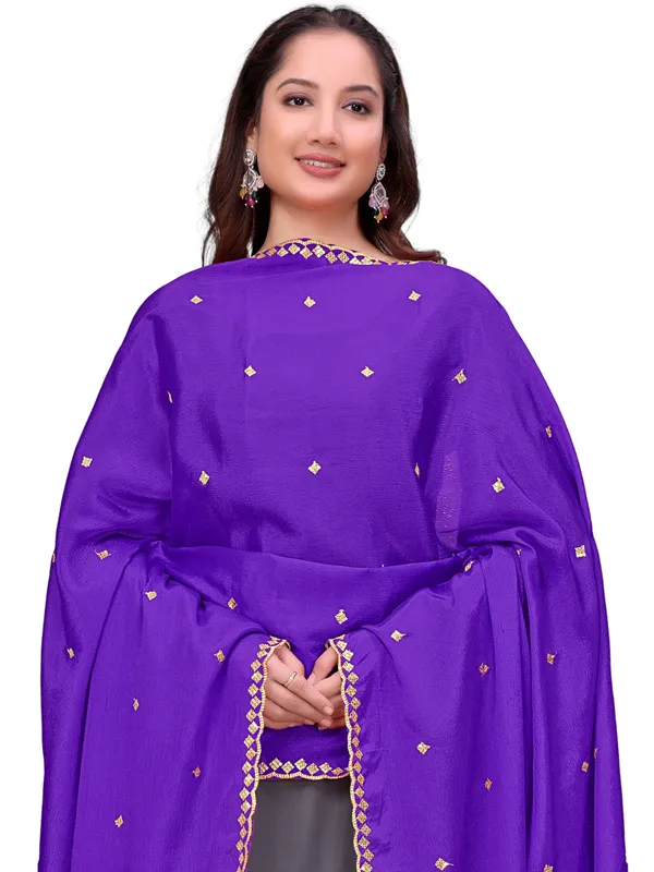 Chinon_Embroidered_Dupatta_With_Sequin_Butti_Scalloped_Border_Violet