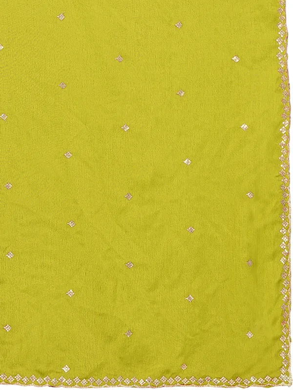 Chinon_Embroidered_Dupatta_With_Sequin_Butti_Scalloped_Border_Lemon
