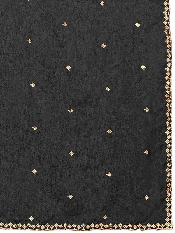Chinon_Embroidered_Dupatta_With_Sequin_Butti_Scalloped_Border_Black