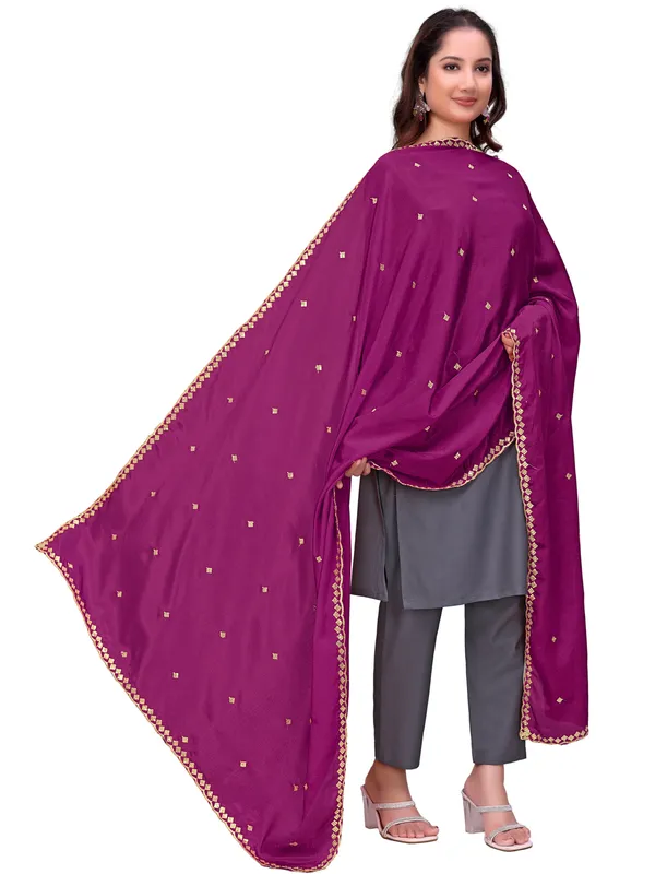 Chinon_Embroidered_Dupatta_With_Sequin_Butti_Scalloped_Border_Purple