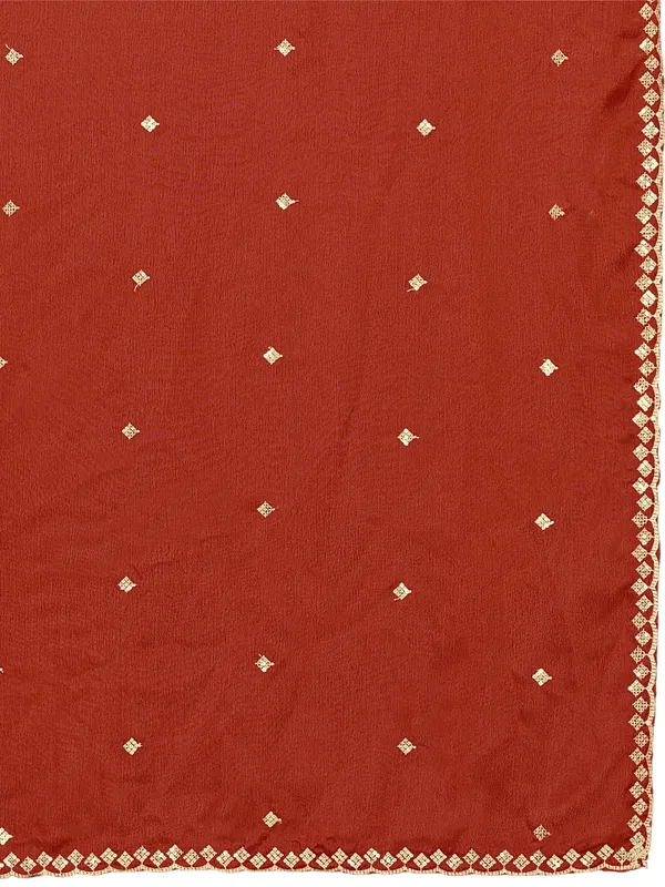 Chinon_Embroidered_Dupatta_With_Sequin_Butti_Scalloped_Border_Rust