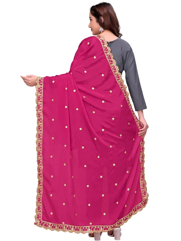 Chinon_Sequin_Embroidered_Dupatta_With_Scalloped_Floral_Border_Pink