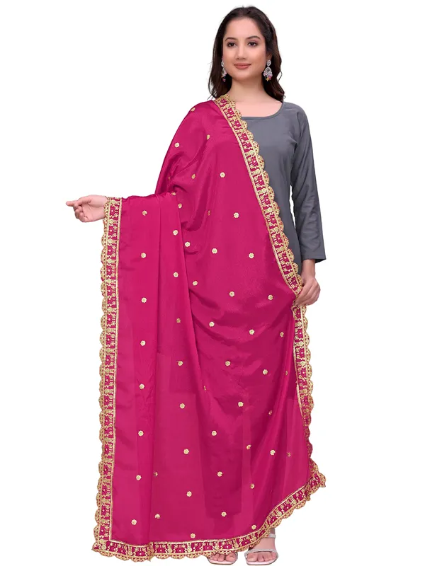 Chinon_Sequin_Embroidered_Dupatta_With_Scalloped_Floral_Border_Pink