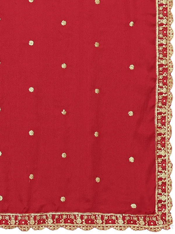 Chinon_Sequin_Embroidered_Dupatta_With_Scalloped_Floral_Border_Red