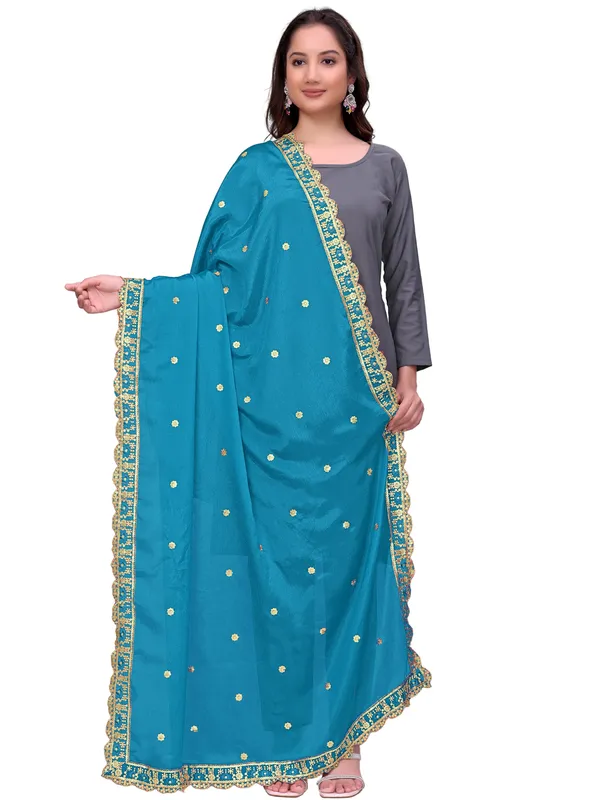 Chinon_Sequin_Embroidered_Dupatta_With_Scalloped_Floral_Border_Sky_Blue