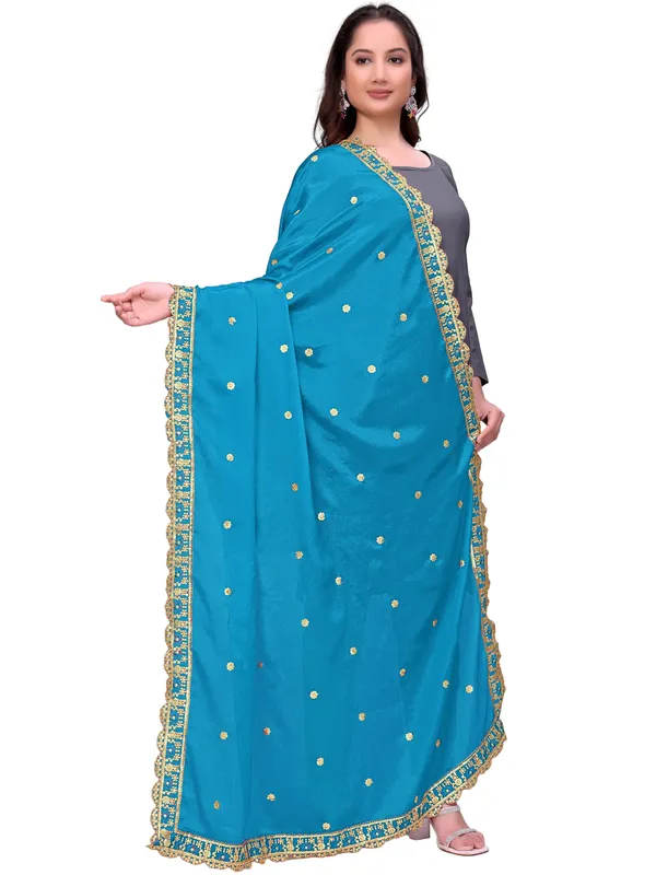 Chinon_Sequin_Embroidered_Dupatta_With_Scalloped_Floral_Border_Sky_Blue