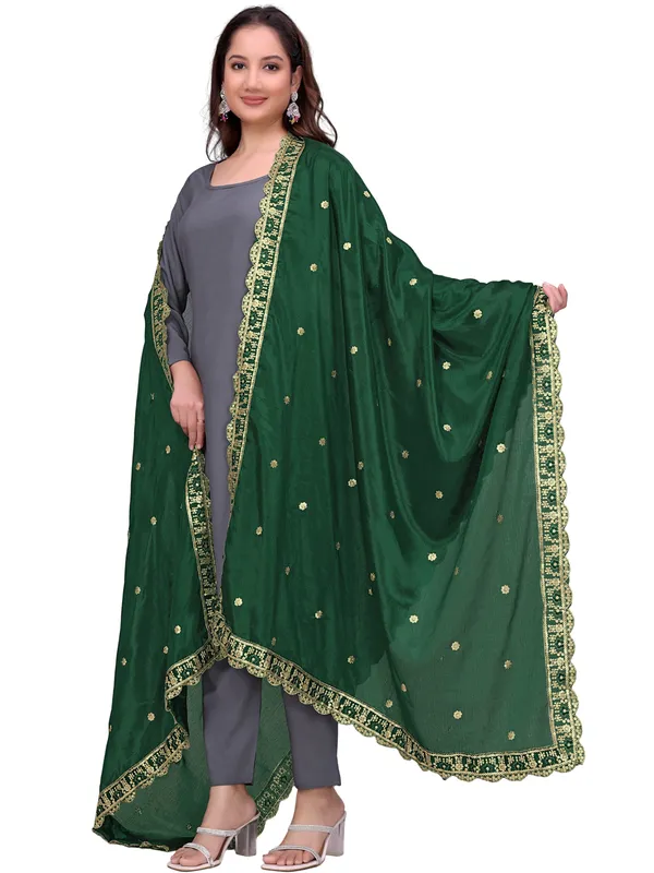 Chinon_Sequin_Embroidered_Dupatta_With_Scalloped_Floral_Border_Green