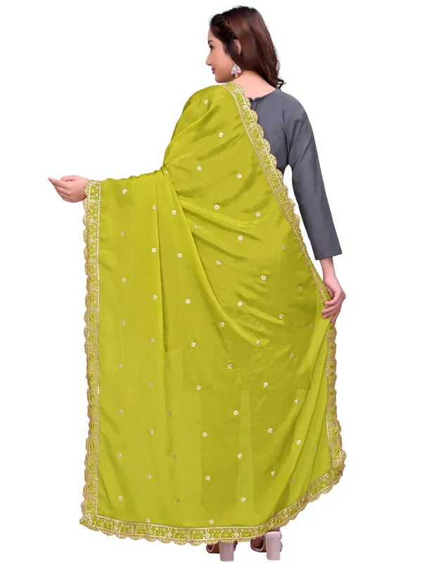 Chinon_Sequin_Embroidered_Dupatta_With_Scalloped_Floral_Border_Lemon_Yellow