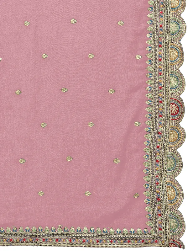 Chinon_Thread_Work_Dupatta_With_Multicolour_Scalloped_Border_Peach