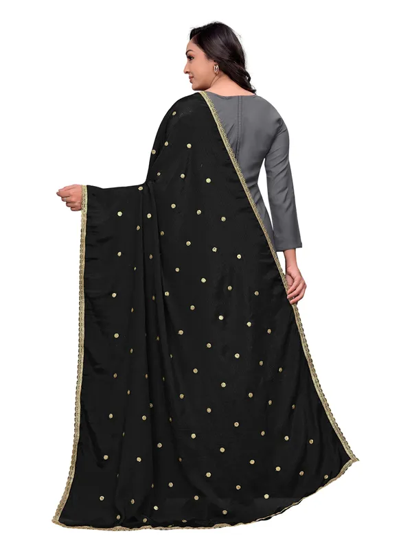 Chinon_Sequin_Butti_Dupatta_With_Scalloped_Zari_Lace_Border_Black
