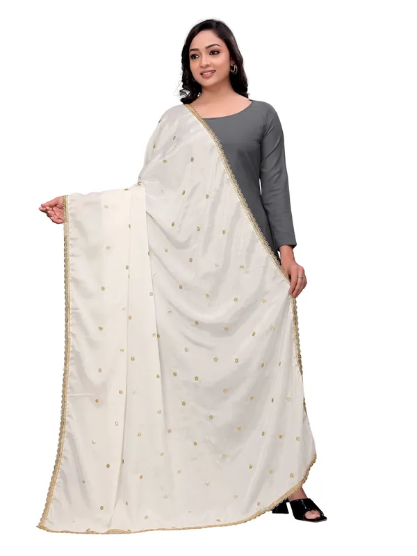 Chinon_Sequin_Butti_Dupatta_With_Scalloped_Zari_Lace_Border_Off_White