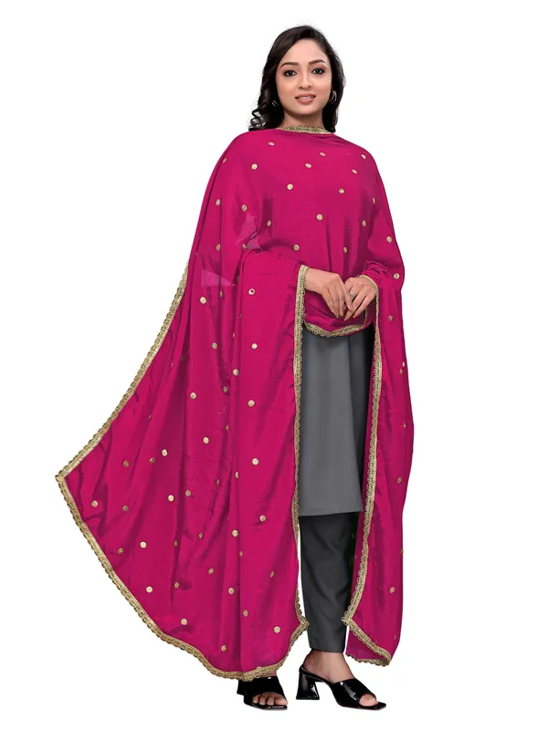 Chinon_Sequin_Butti_Dupatta_With_Scalloped_Zari_Lace_Border_Pink