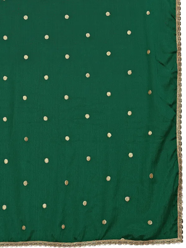 Chinon_Sequin_Butti_Dupatta_With_Scalloped_Zari_Lace_Border_Green